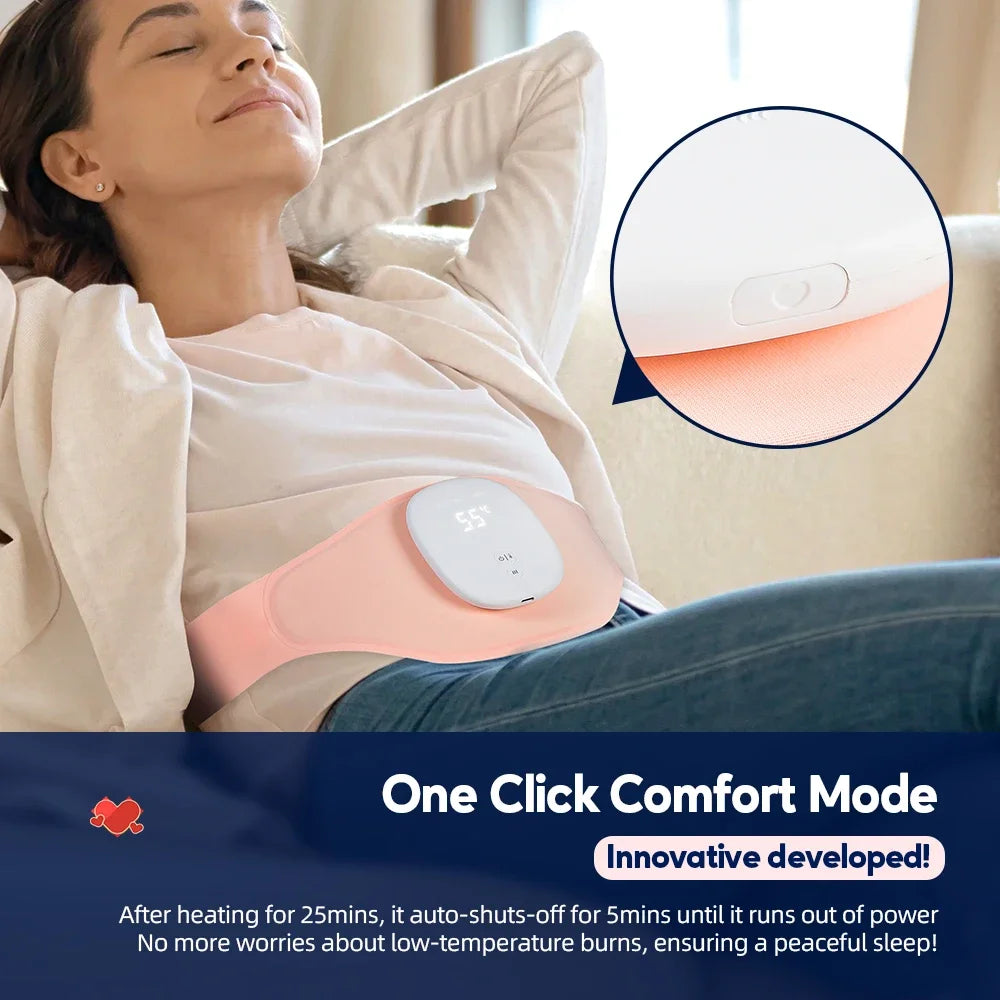 Electric heating pad for period cramp relief with targeted heat for menstrual discomfort.