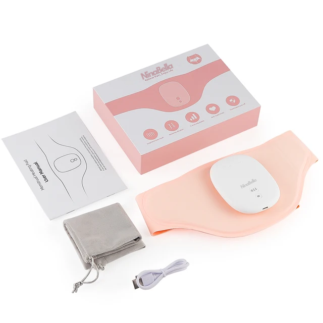 Lightweight and portable heating pad for fast relief from period cramps and discomfort.